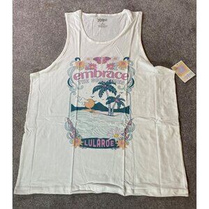 Lularoe Embrace The Good Times Graphic White Tank Top 2X